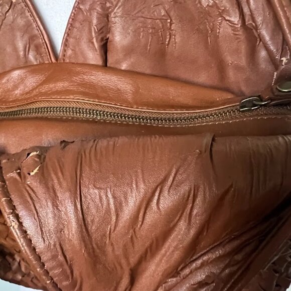 Sondra Roberts Brown Basketweave Hobo Shoulder Bag Purse - Picture 5 of 16